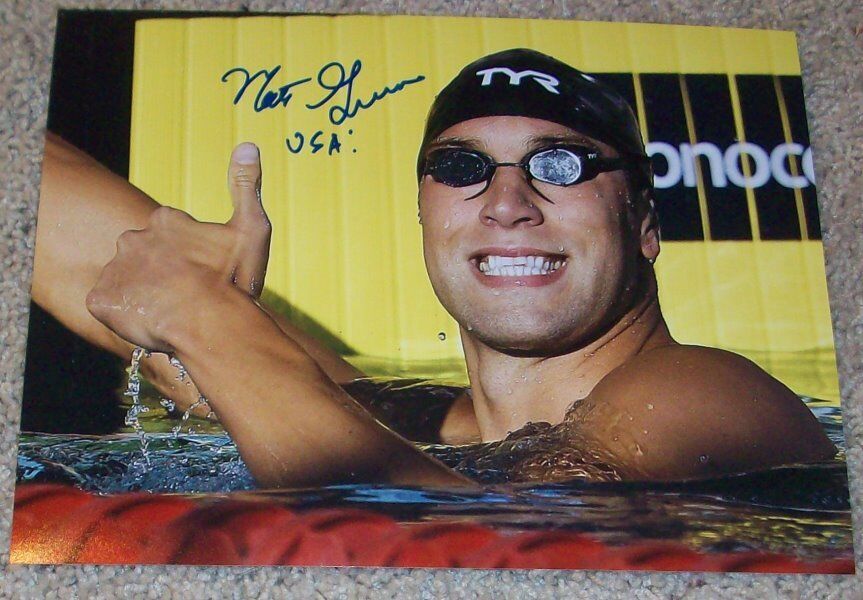 MATT GREVERS SIGNED AUTOGRAPH 2012 OLYMPICS U.S.A. SWIMMING 8x10 Photo Poster painting w/PROOF