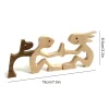 Amoureux des animaux - Ornements de table en bois sculpt&eacute;