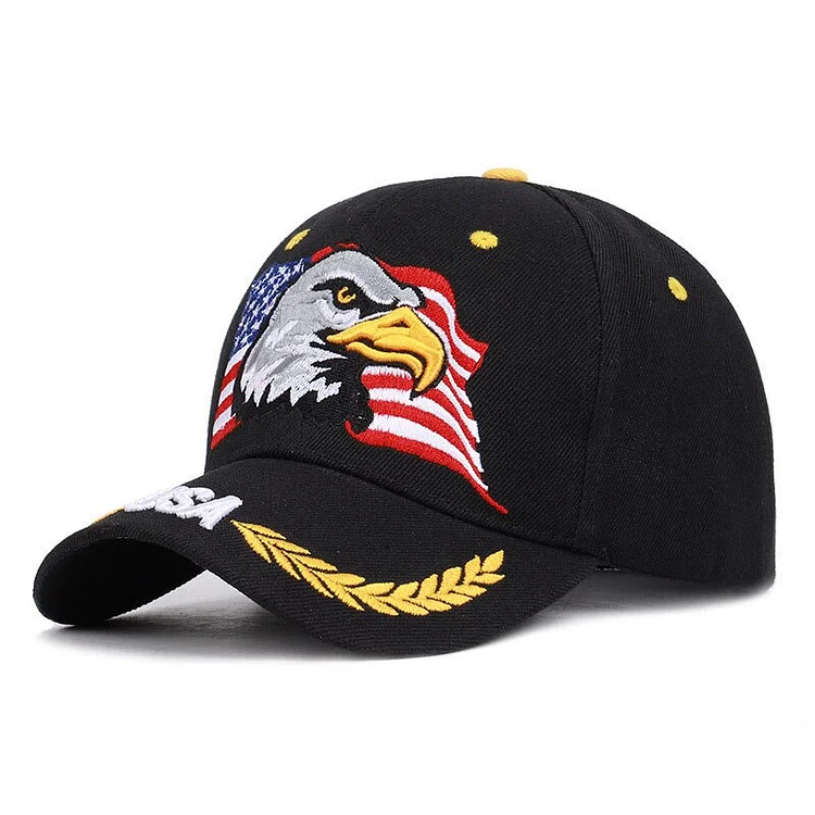 Men Women Eagle USA Flag Embroidery SunShade Venting Hole Baseball Cap Summer Sports Sunscreen Hip Hop Adjustable Hat P61