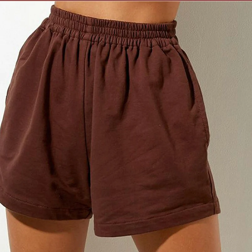 Athvotar Athvotar Summer Women's Tight Waist Loose Broad Legs Solid Color Leisure Sports Shorts