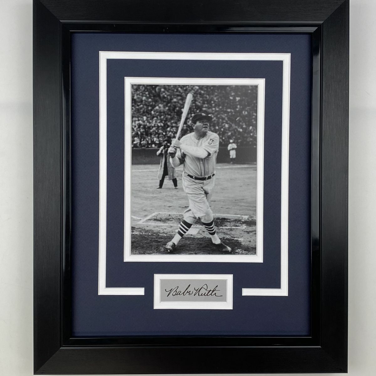 Framed Babe Ruth Facsimile Laser Engraved Auto New York Yankees Baseball Photo Poster painting