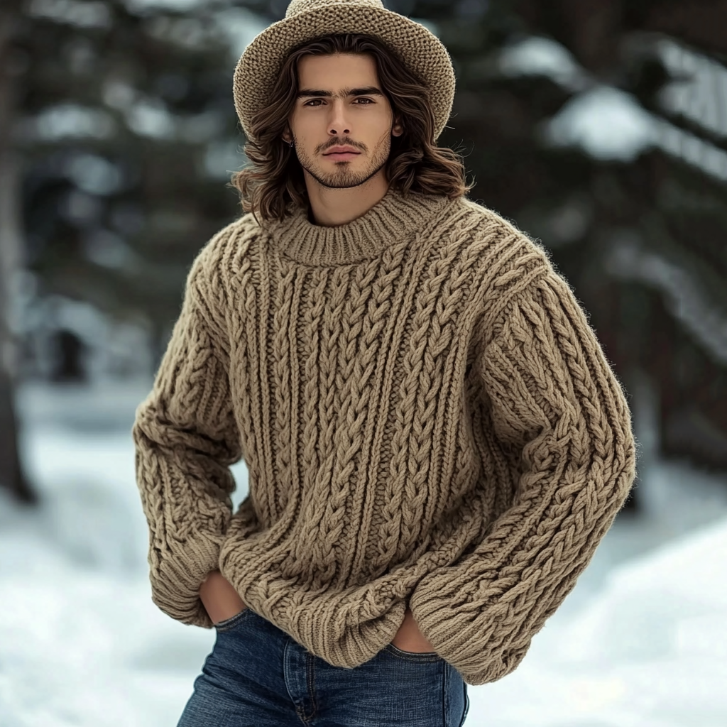 Men's Vingate Chunky Knit Crew Neck Sweater wearshes