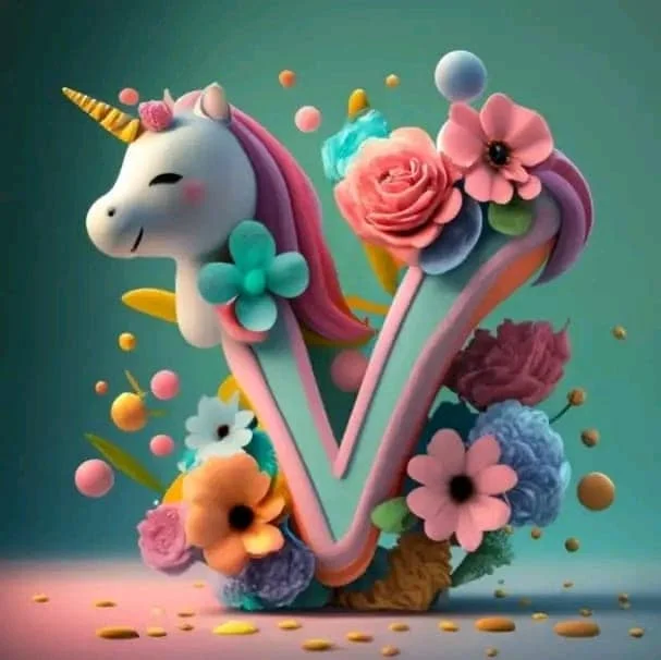 Diamond Painting - Full Round Drill - Unicorn Alphabet(Canvas|30*30cm)