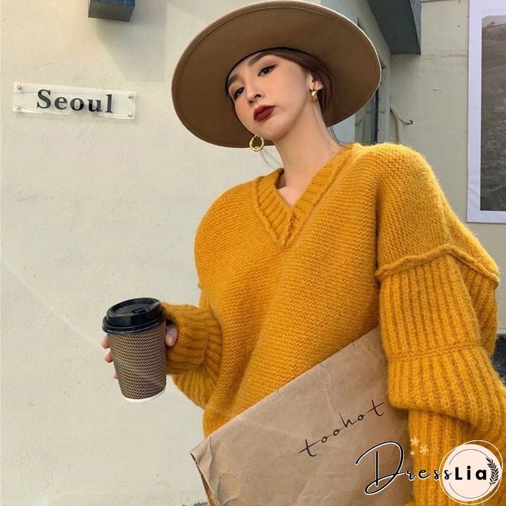 Loose and Lazy V-Neck Sweater