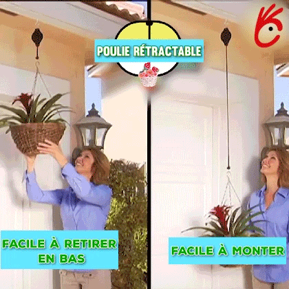 Goodzaz Poulie De Panier Suspendu, 2 Pcs Crochet De Panier De Fleurs