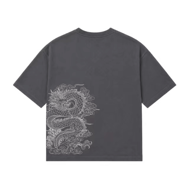 “Afterglow” Dragon Tee - Charcoal