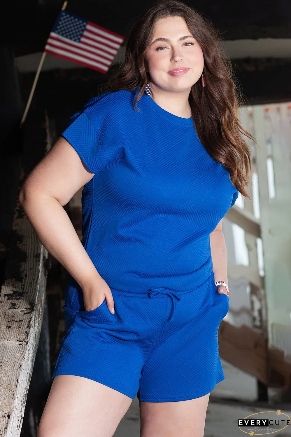 Patriotic Blue Short Set