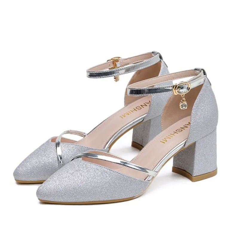 Breakj Breakj Shoes 2025 New Baotou Sandals Women's Summer Thick And Summer With Summer Bridesmaids High Heels Heels