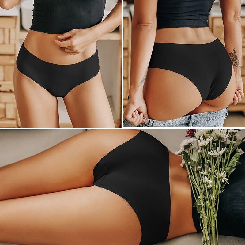 FINETOO 2PCS/Set Women Seamless Panties Lingerie M-XXL Breathable Woman Underwear Sexy Femme Underpants Girls Panty  Plus Size