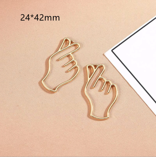 BULK 10PCS Hand Charms Pendants diy Finding Gold Hollow Gesture Charm Than Heart Pendant Fit Bracelet Earring Necklace DIY Jewelry