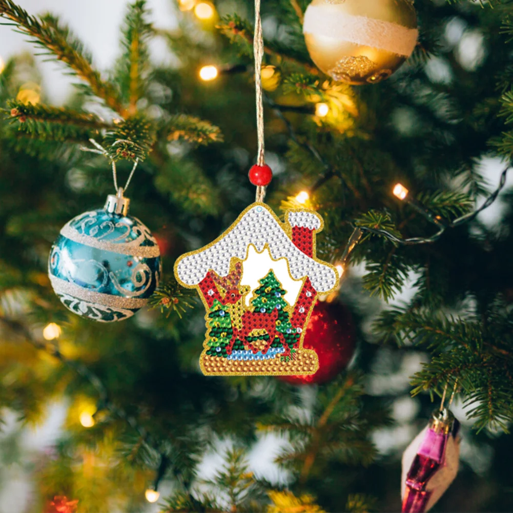 5pcs Diamond Painting Decoration Handmade for Children Christmas Gift(Double Sided)