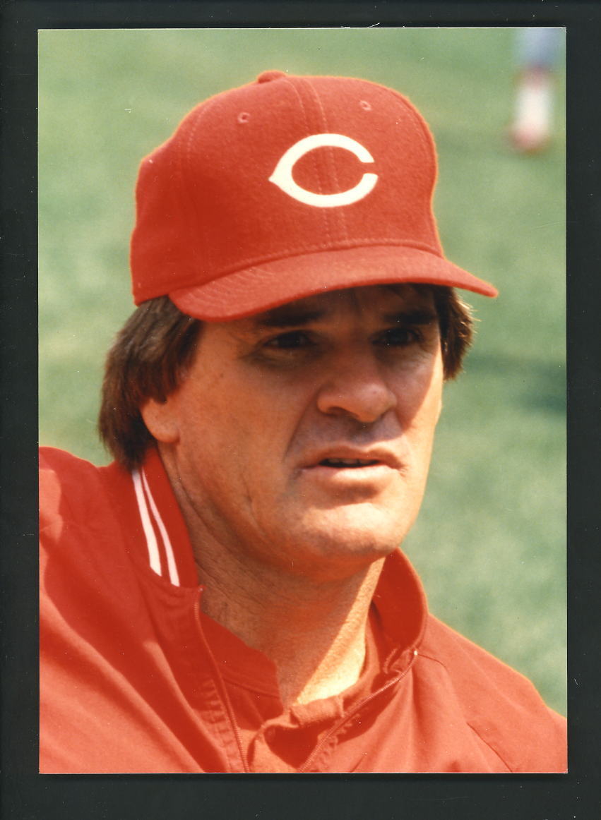 Pete Rose Press Original COLOR Photo Poster painting 5 x 7 Cincinnati Reds 1980's head shot