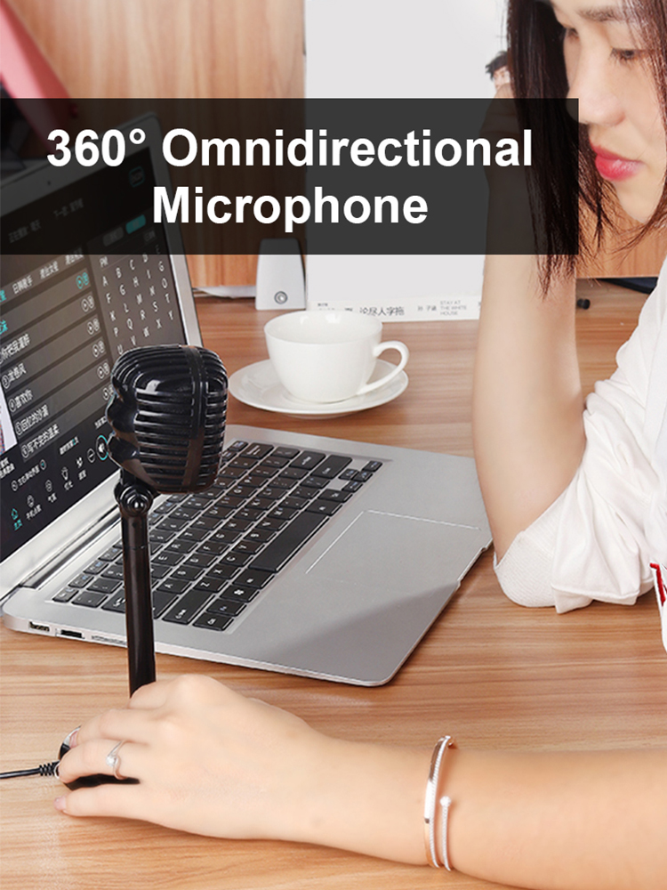 

F13 USB/3.5mm Wired Microphone Tabletop Computer Home Gaming Condenser Mic, 501 Original