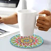 8pcs DIY Anti Slip Mandala Coasters Stackable Creative for Tabletop Protection