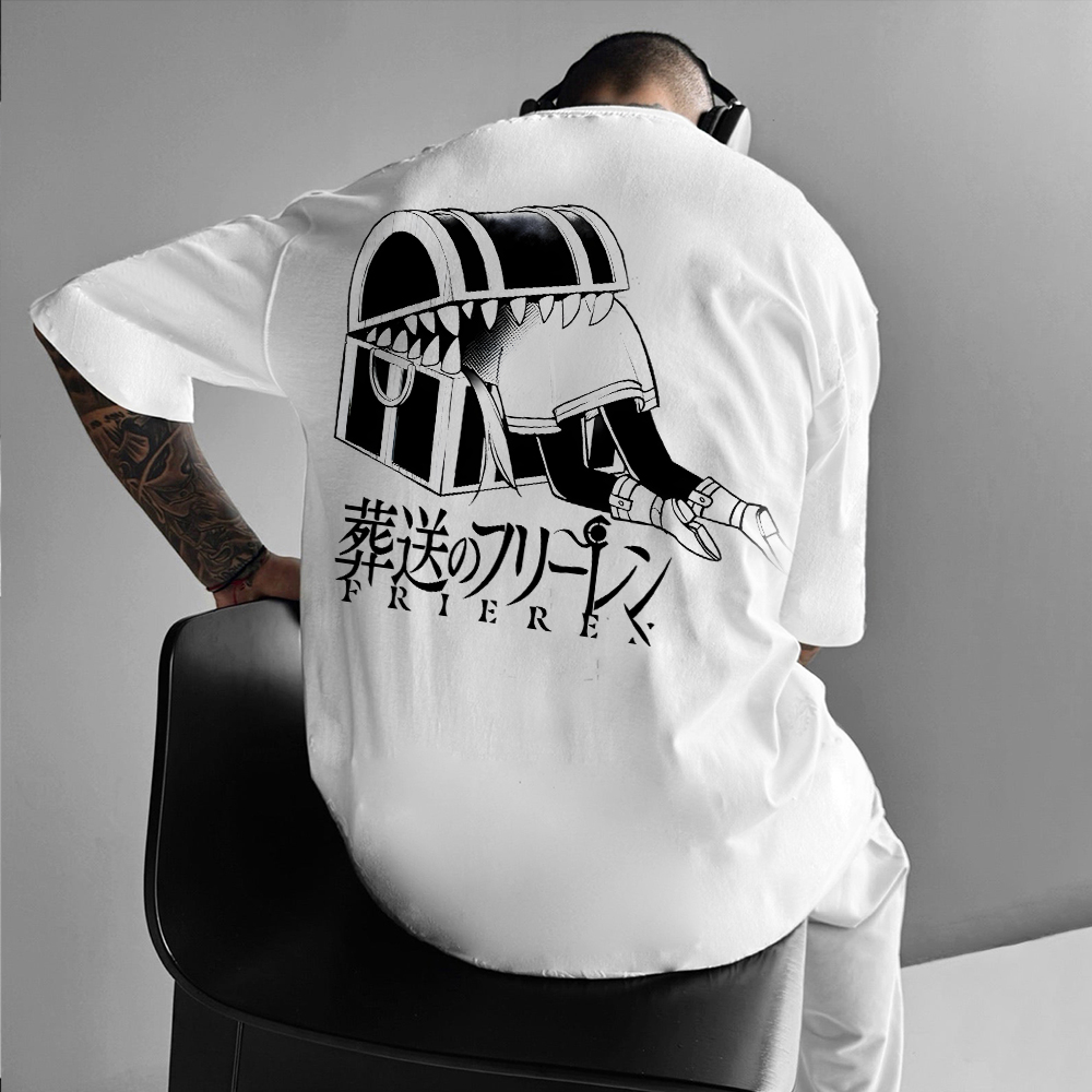 Unisex Frieren Simple Cartoon Large Print T-Shirt