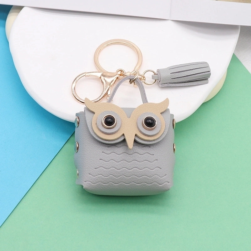 Minimalist Streetwear Owl Pu Leather Unisex Bag Pendant Keychain