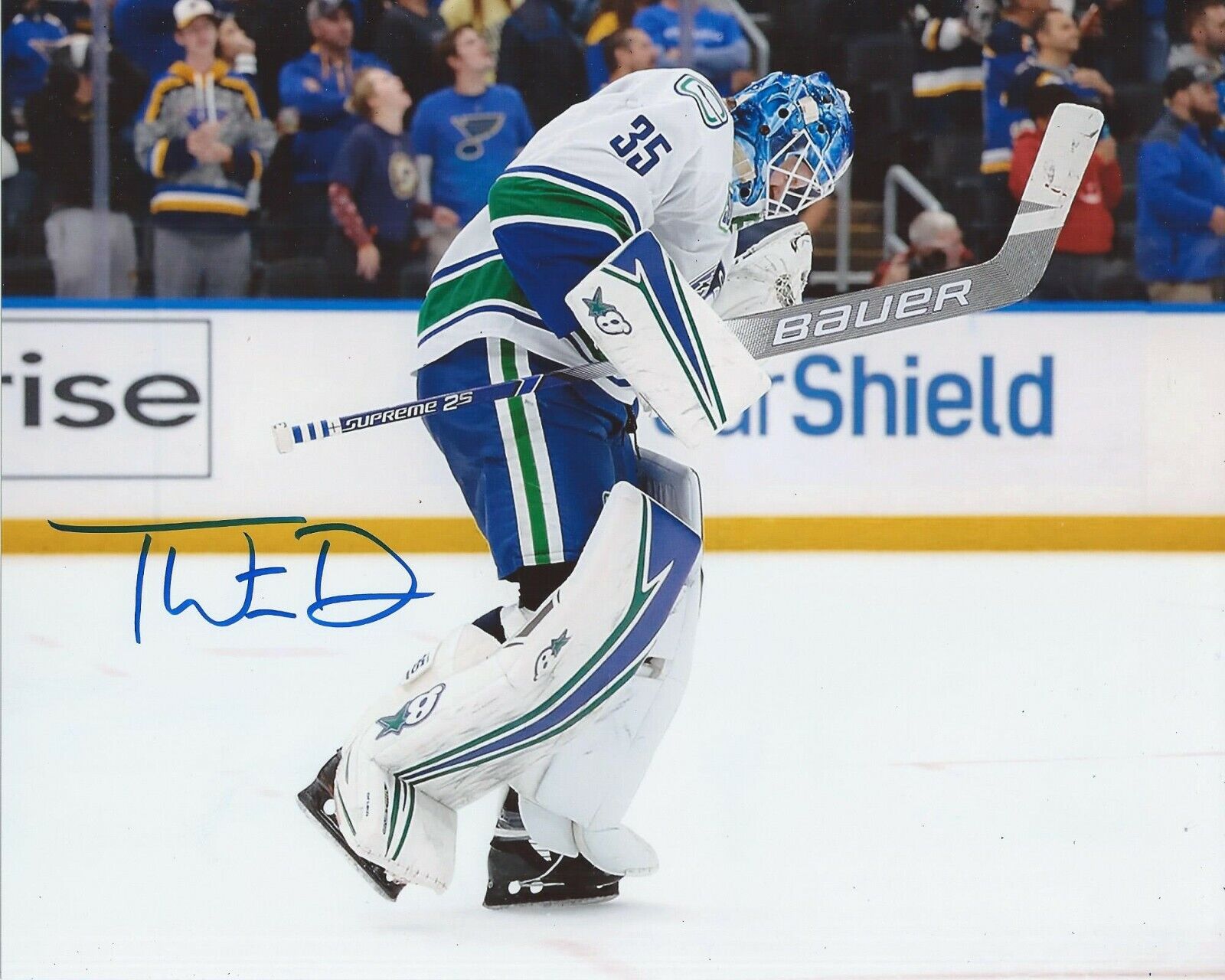 Thatcher Demko Signed 8x10 Photo Poster painting Vancouver Canucks Autographed COA B