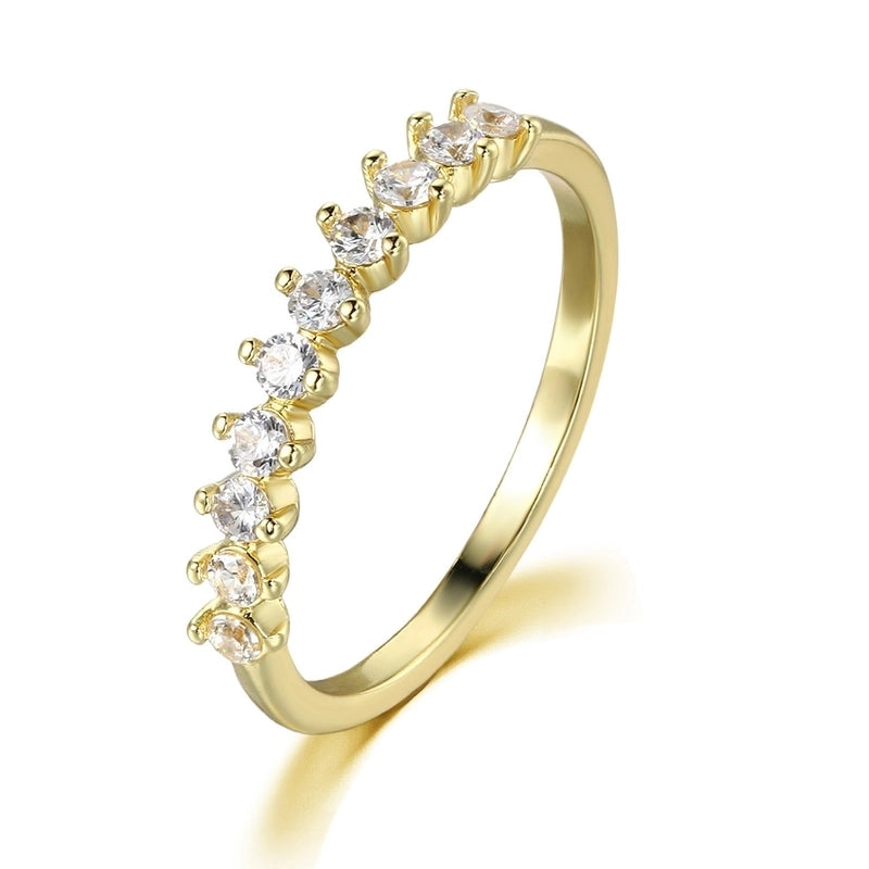 Copper Geometry Square Zircon Rings