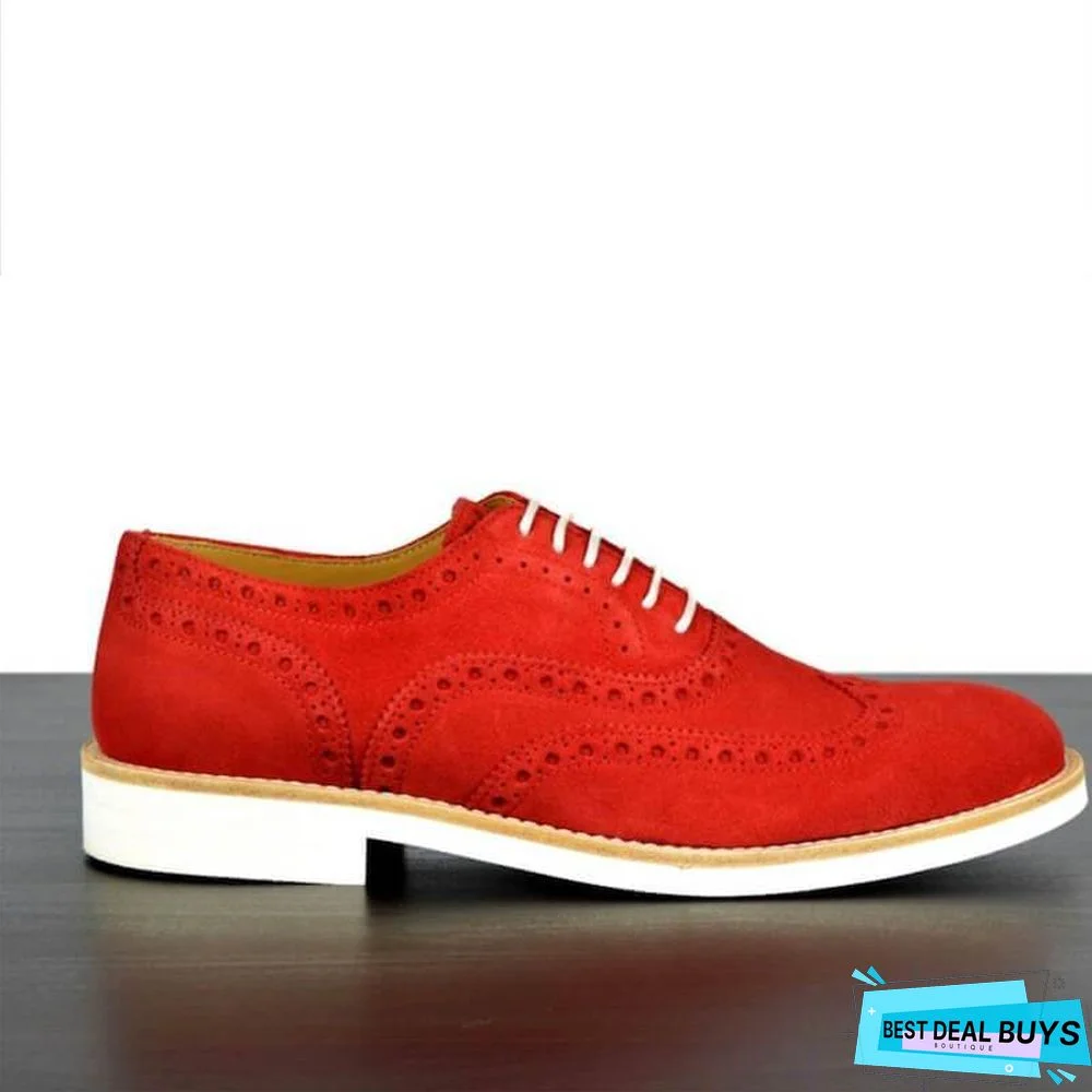 Men's Fashion Brogue Carved Suede Shoes