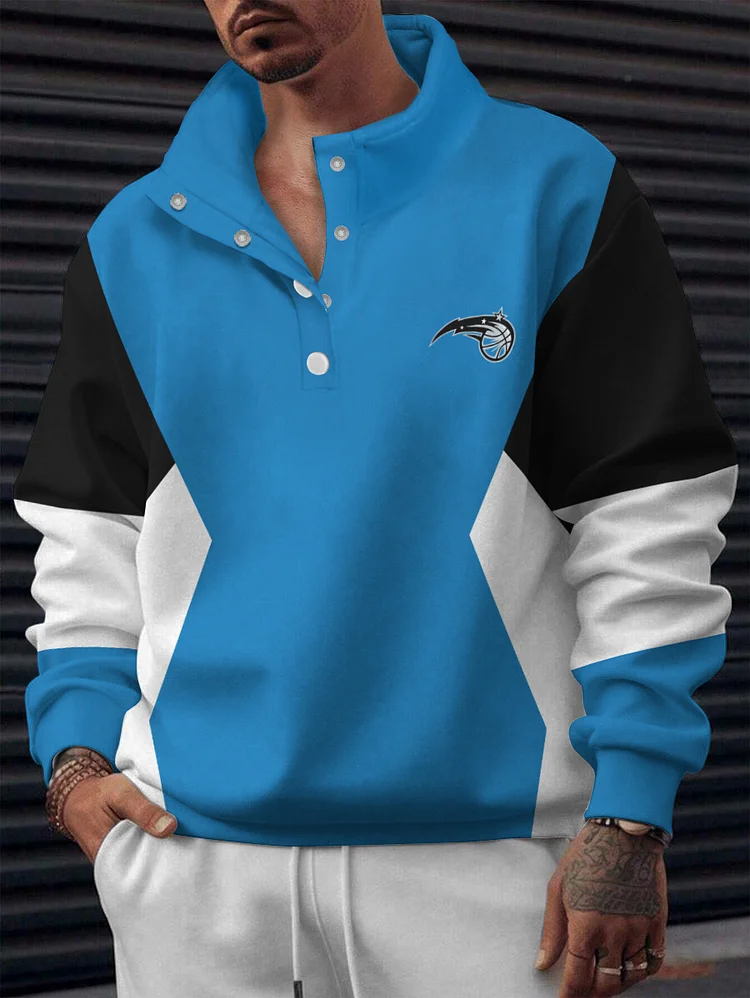 Orlando Magic 2025 New Design Casual Snap Mockneck Pullover