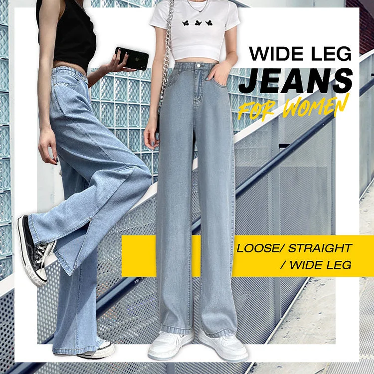 Jeans à jambes larges pour femmes