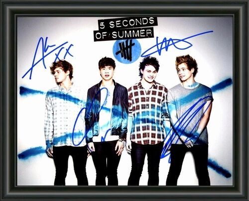 5SOS - Five Seconds Of Summer - Band - Signed A4 Photo Poster painting Poster -  POSTAGE