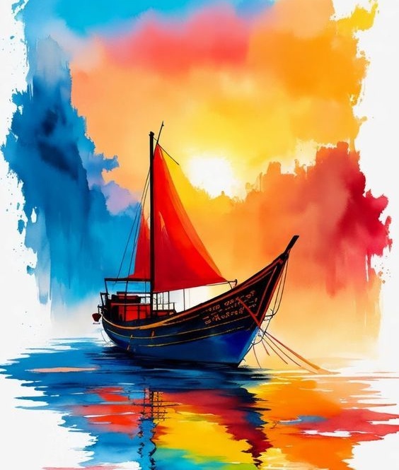 DIY Painting By Numbers Boat 40*50cm