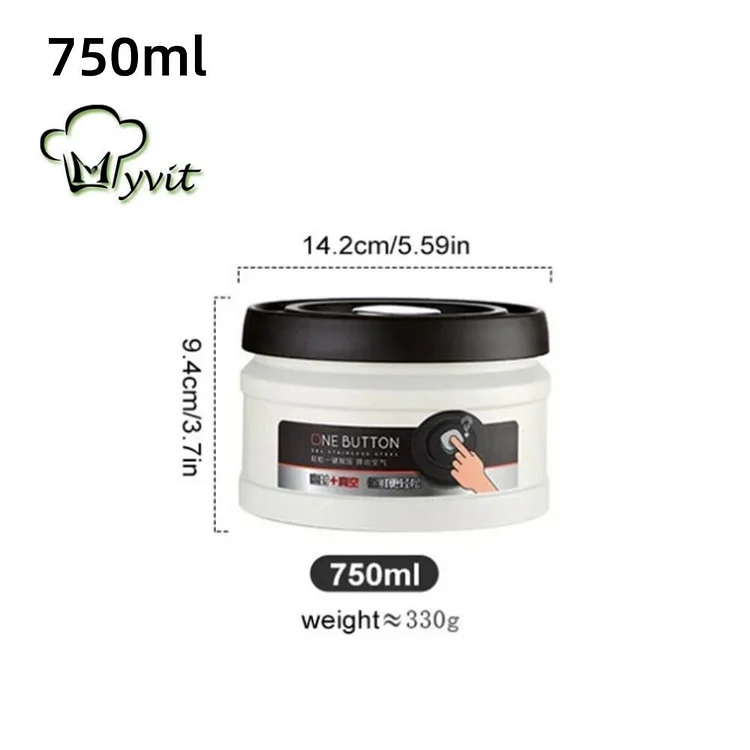 Stainless Steel Vacuum Sealed Container Coffee Beans Storage Press Tank With Lid Lastic Powder Tea Storage Cans Jar Bottle