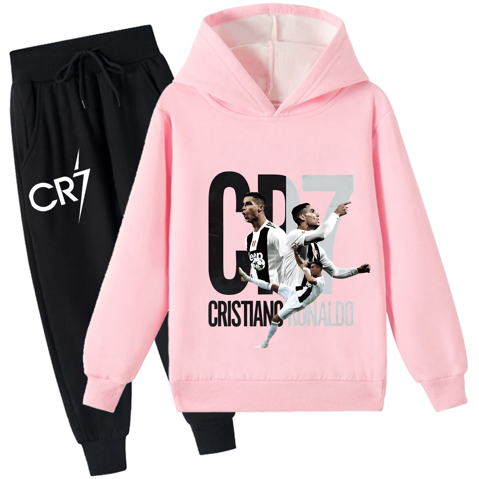 Mayoulove Cristiano Ronaldo Fleece Hoodie Set for Kids - Stylish Sportswear for Boys  Girls - Trendy  Comfortable-Mayoulove