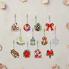 12pcs Christmas Gifts Double-Sided DIY Diamond Painting Keychain Kit