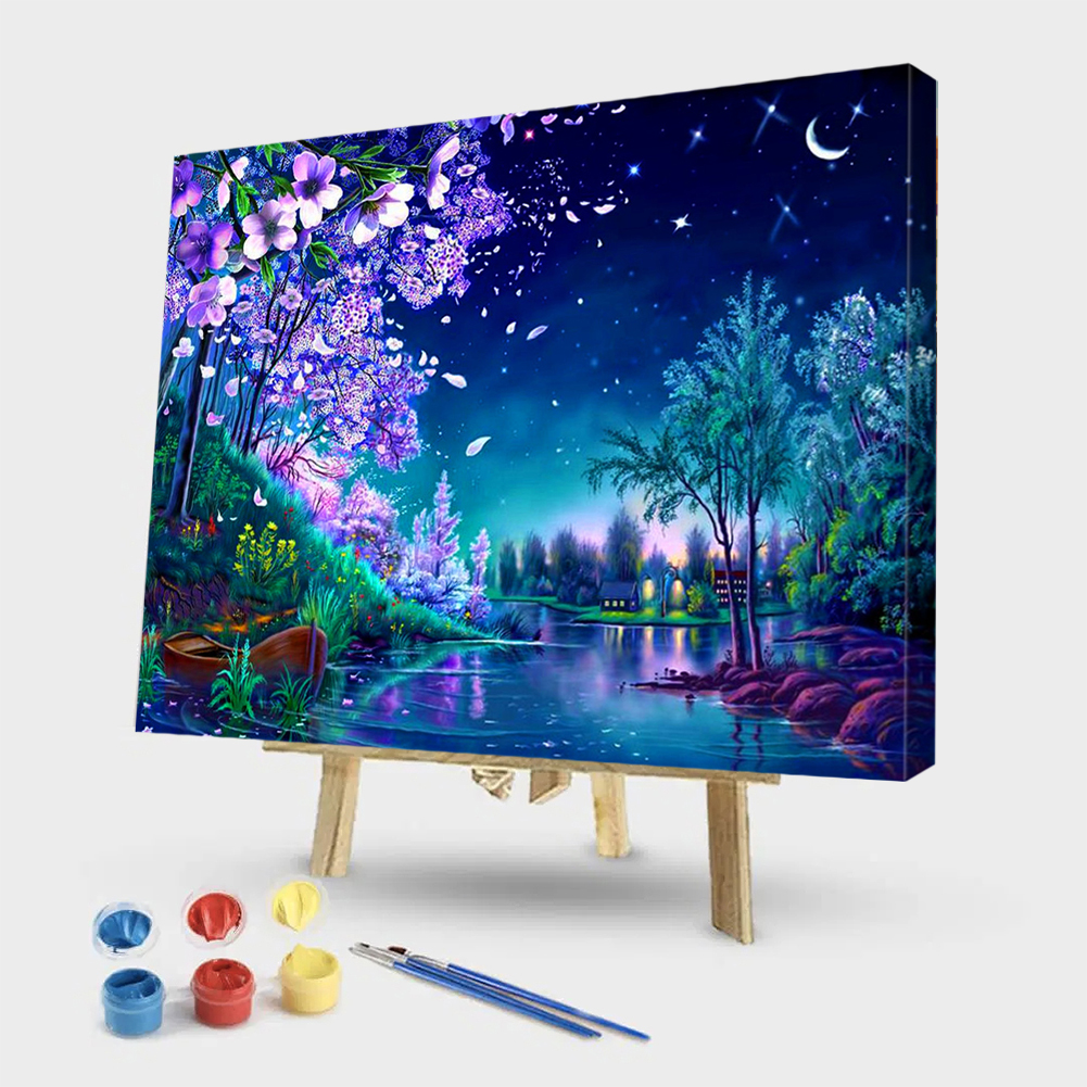 MEEKIS Painting by numbers London night view landscape for canvas s for living room home decor adults 40x50cm-No Frame