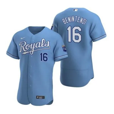 Men's Kansas City Royals #16 Andrew Benintendi Light Blue Flex Base Stitched Jersey K7L4