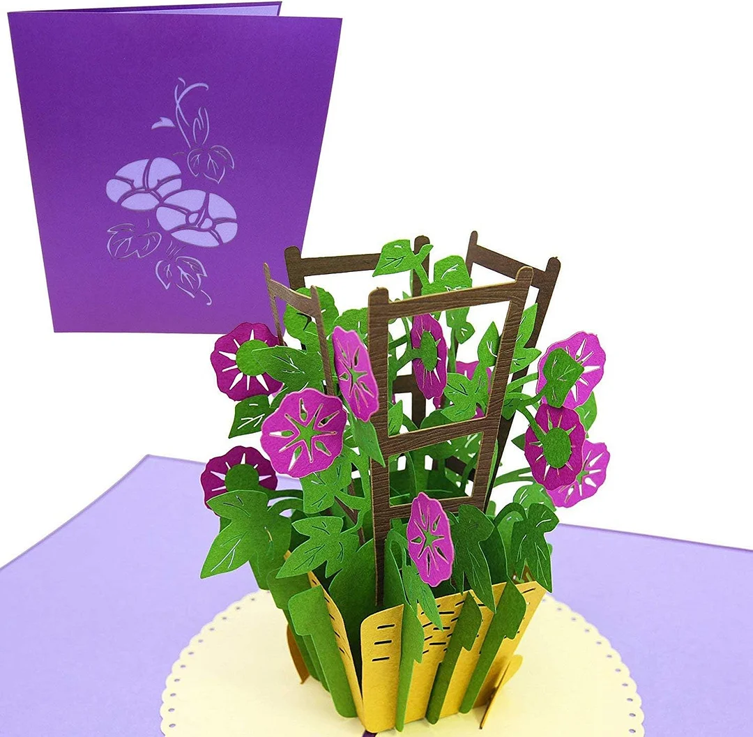Luxe Flower Box 3D Pop Up Valentine's Day - Blank Card, Anniversary, Mother's Day Card, Wedding or Birthday Party Invitation - For Wife, Mom, Sister, Grandma, Daughter, and Girlfriend