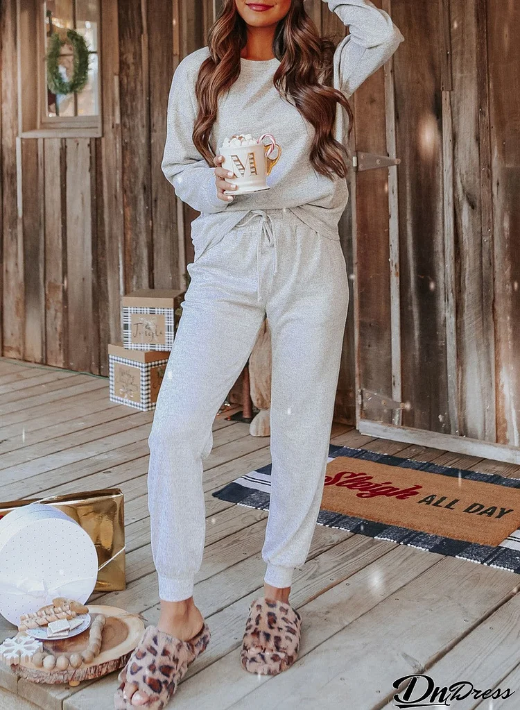 Long Sleeve Pullover and Jogger Pants Lounge Set