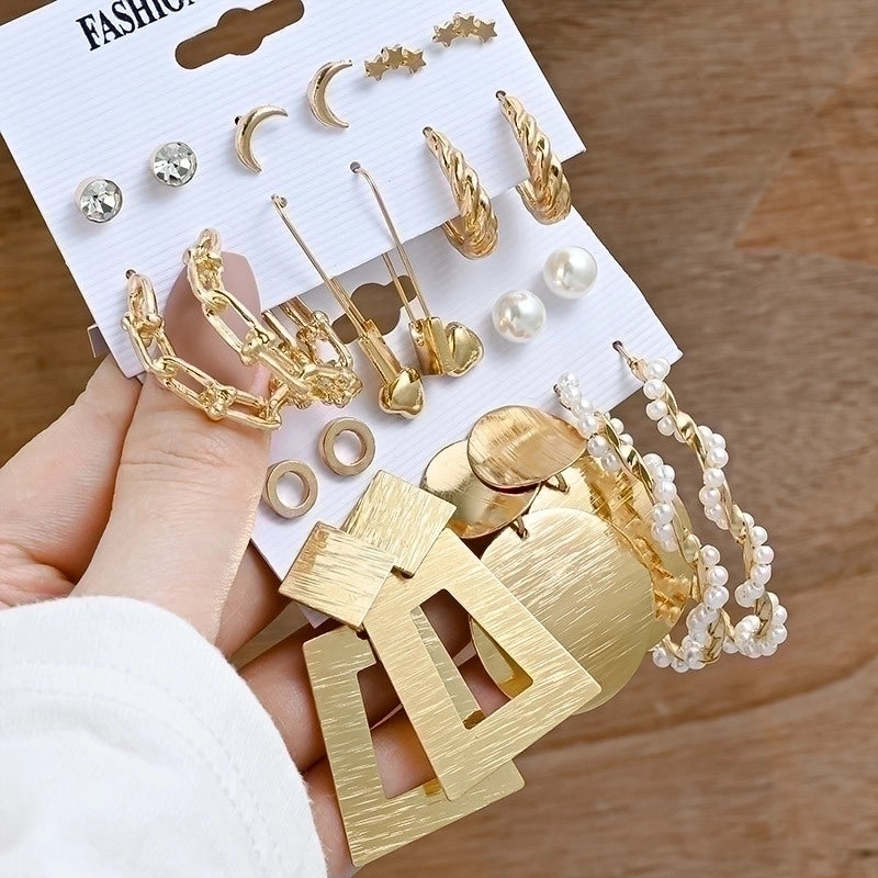 1 Set Minimalist Circle Heart Shape Butterfly Metal Plating Inlay Pearl Women’s Earrings