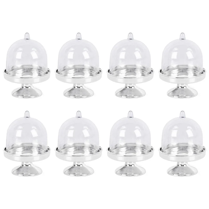 Clear Mini Candy Dessert Holder Cupcake Display Stand Tray Wedding Plastic Gift Box For Guest Birthday Party Decor Baby Shower
