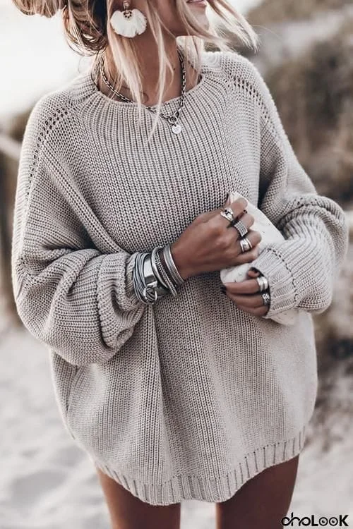 O Neck Long Sleeve Sweater