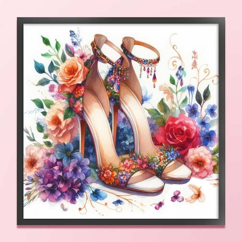 11CT Full Stamped Cross Stitch - High Heel(Canvas|40*40CM)