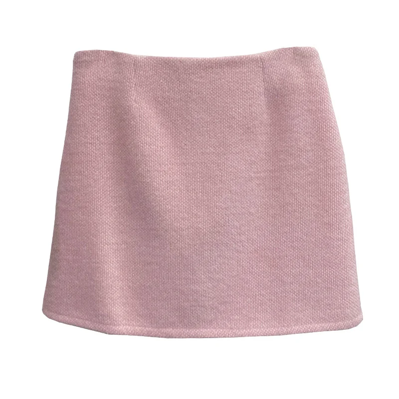 Churchf Real Shooting Pink Hair This Dress Girl Autumn And Winter High Waist A-Buffed Short Skirt Anti-Light One-Step Skirt 8871