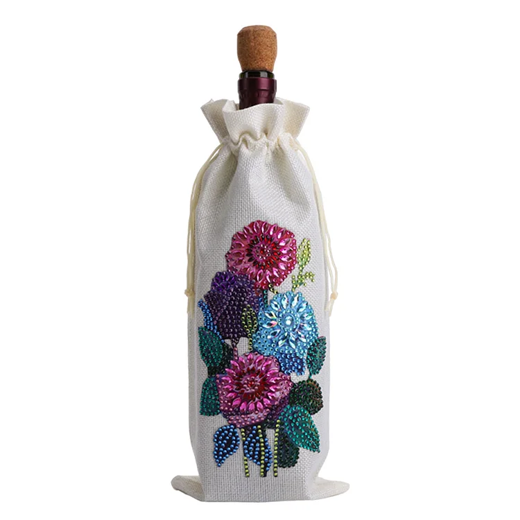 DIY Diamond Painting Wine Bags Diamond Art Liquor Bottle Covers (Flowers C ) gbfke