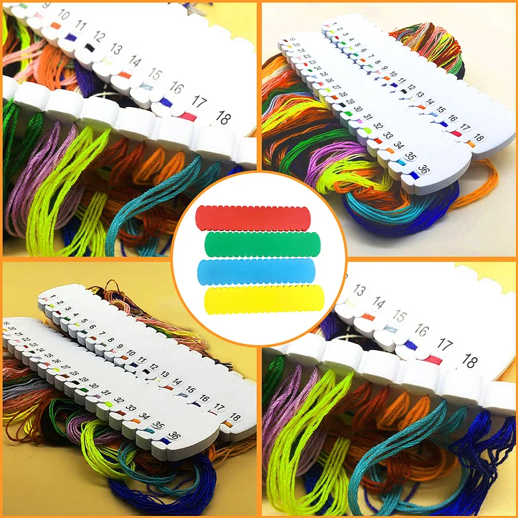 4pcs Row Line Tool Yarn Organizer Winding Board for Sewing Needlework Knitting