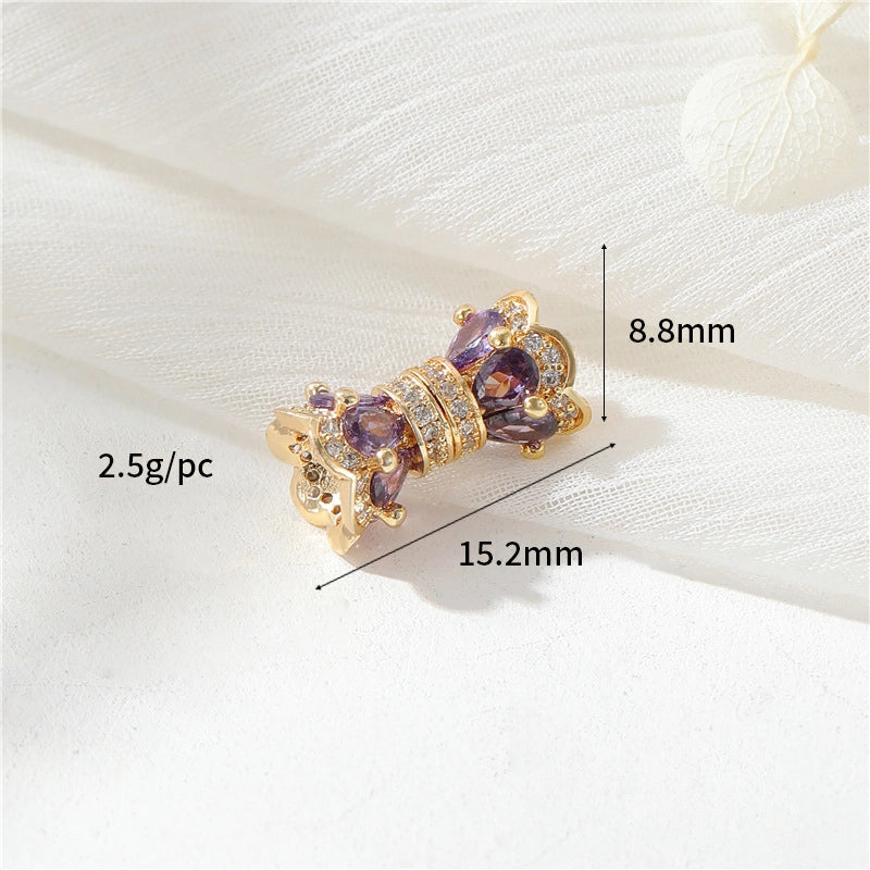 Zhongxing 14K Color Retaining Micro Inlaid Zircon Screw Buckle Small Waist Pearl Buckle DIY Bracelet Necklace Connecting Buckle Accessories