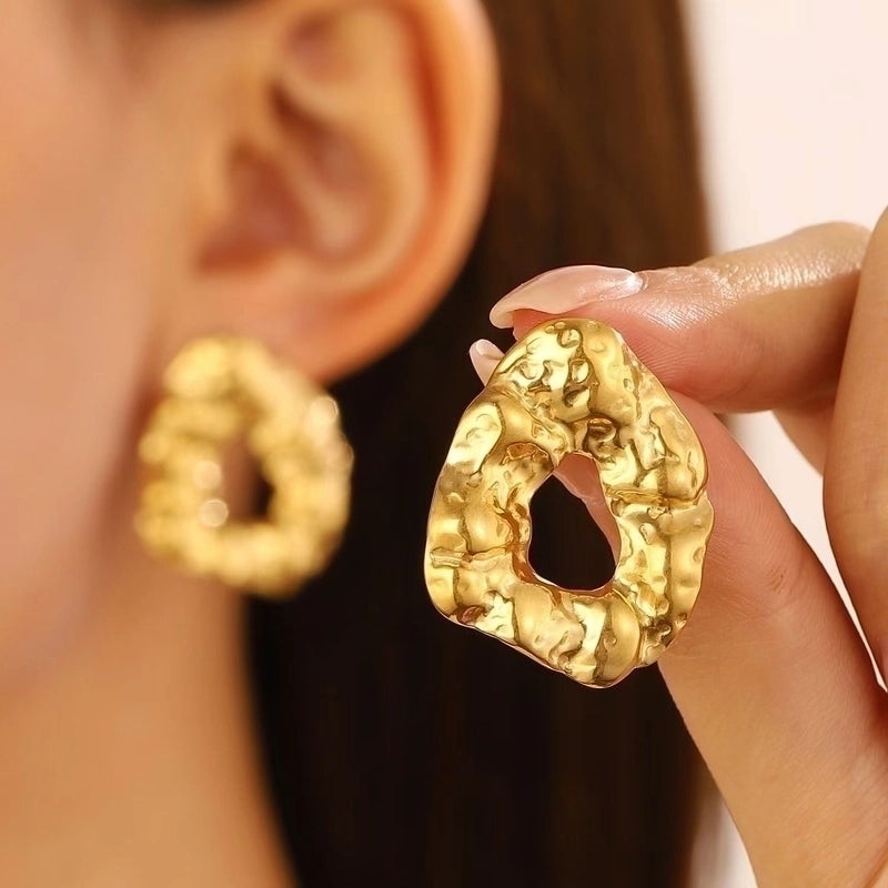 1 Pair Streetwear Oversized Commute Irregular 304 Stainless Steel Imitation Gold  Ear Studs