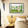 White Bear-Garden-11CT Stamped Cross Stitch 90*60cm/35.43*23.62in(Big Size)
