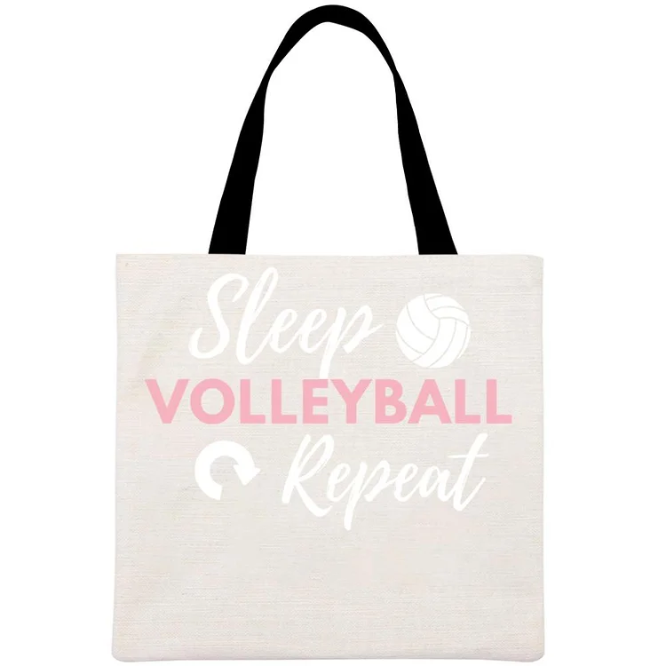 Sleep Volleyball Repeat? Printed Linen Bag-Annaletters