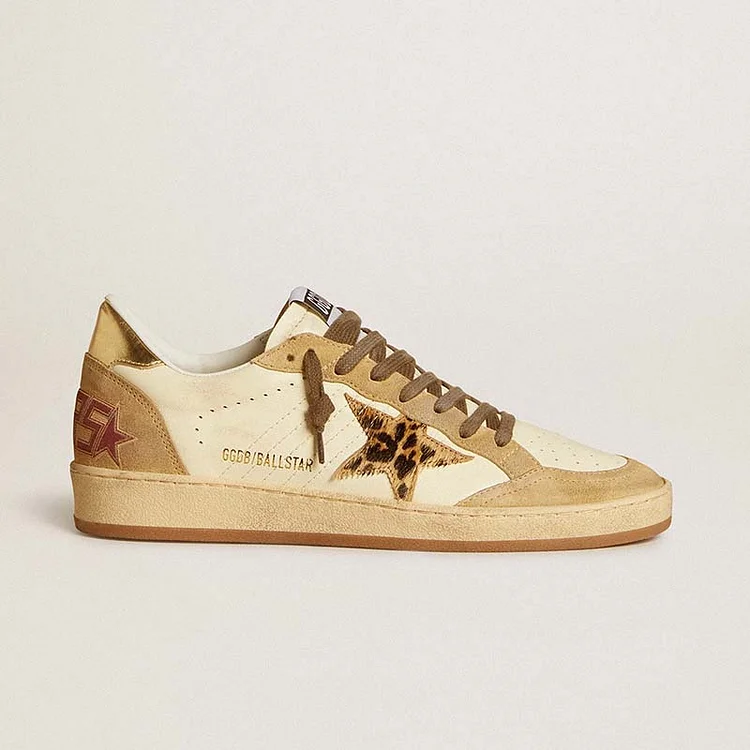 Golden Goose Ball Star Mujer de napa y ante con estrella de potro y refuerzo del talón laminado