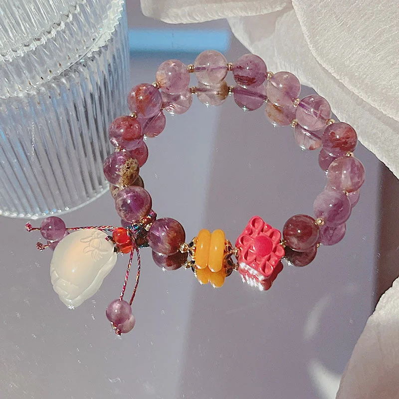 Feet Amethyst Jade stone Bracelet