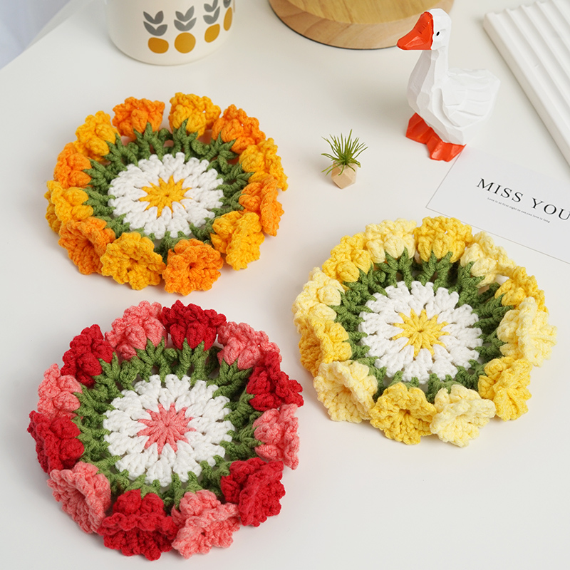 Lily Blossom Crochet Coaster DIY Kit - Thermal Yarn Weaving Pack