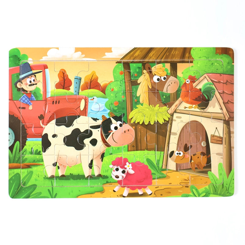 Puzzles Toddler(3-6Years) Cartoon Wood Toys