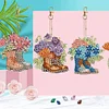6pcs DIY Flower Boots Diamond Painting Double Sided Keychains